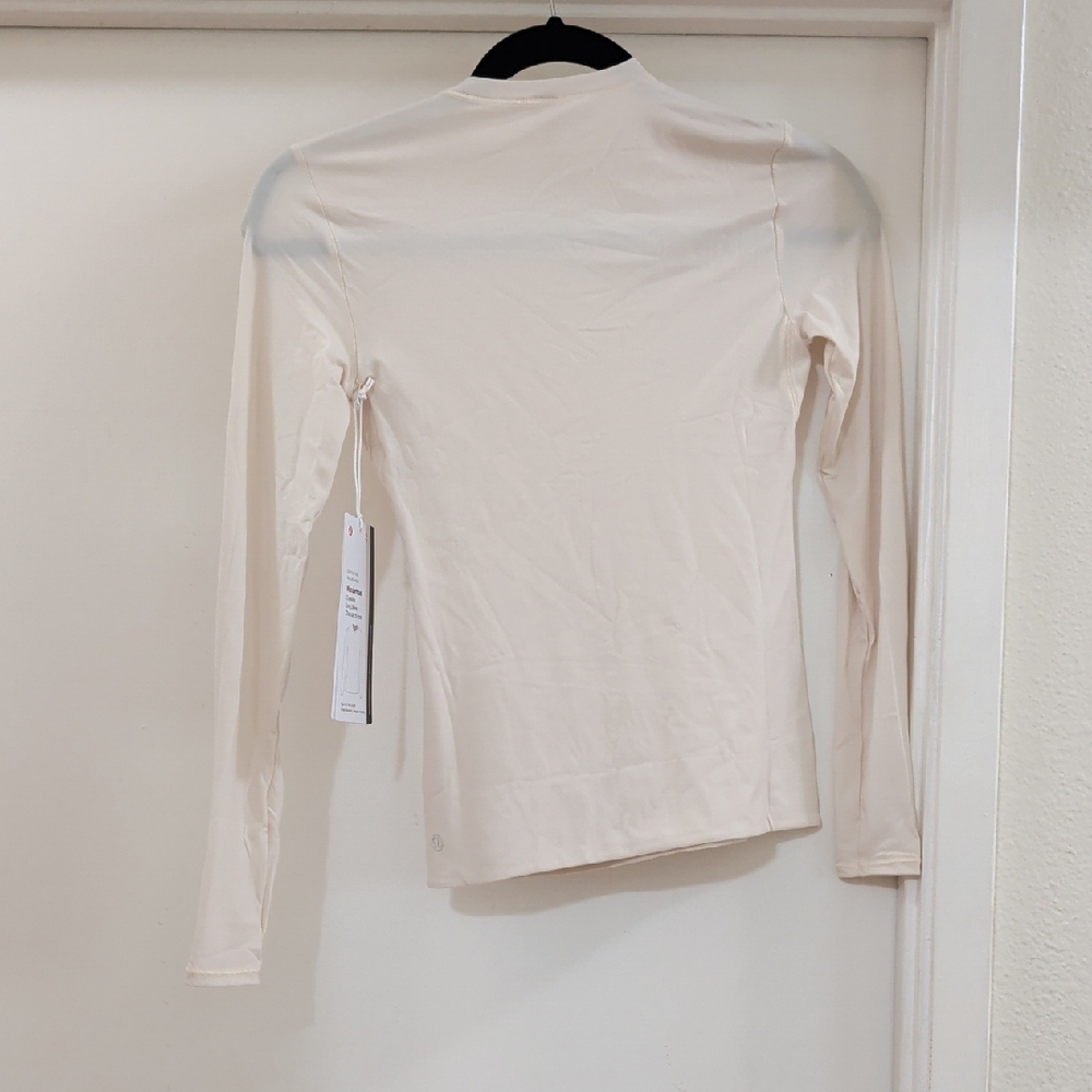 Lululemon Wundermost Crewneck Long Sleeve *Nulu Light Ivory NWT - Picture 2 of 6